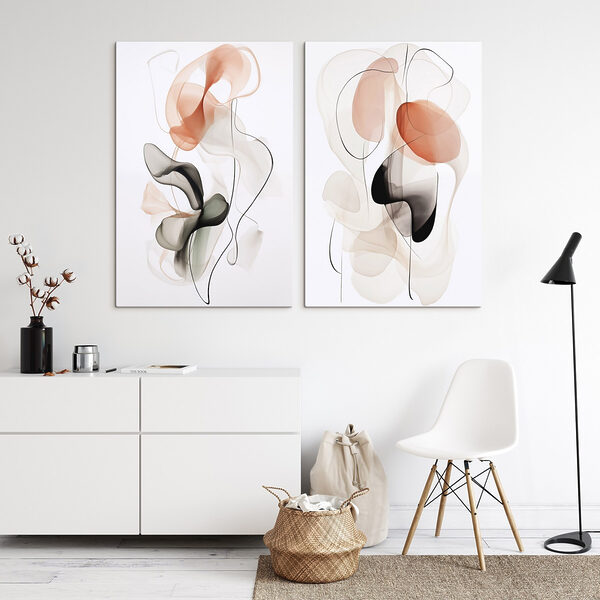 Fluid shapes in soft hues
