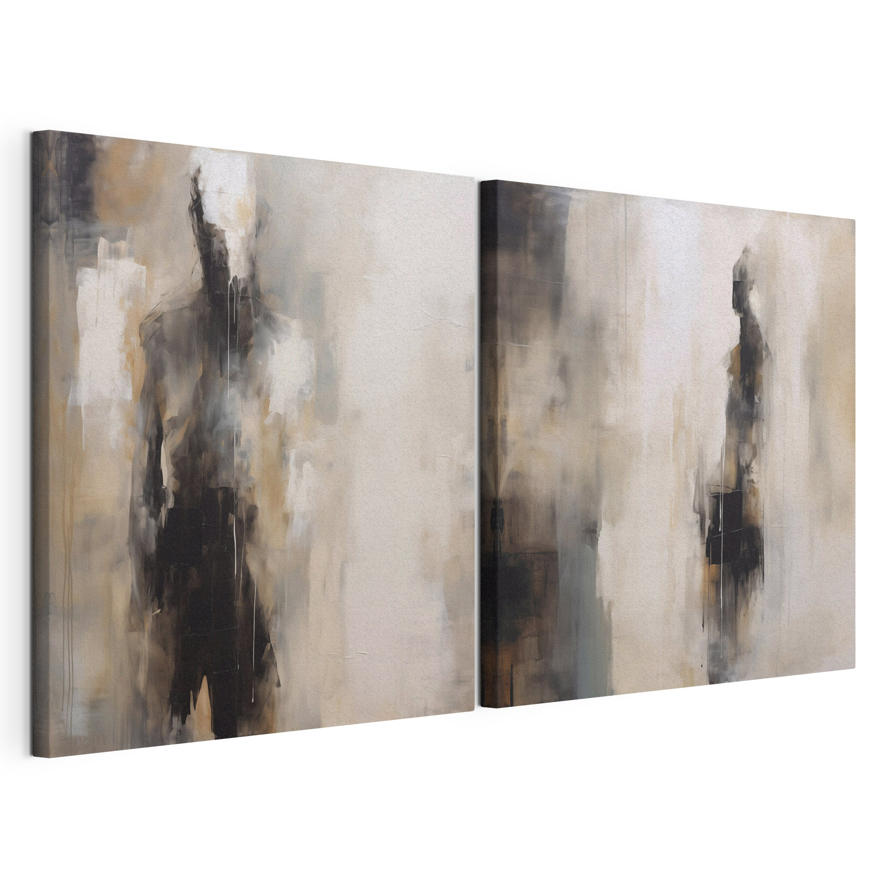 Painting of a white and brown wall