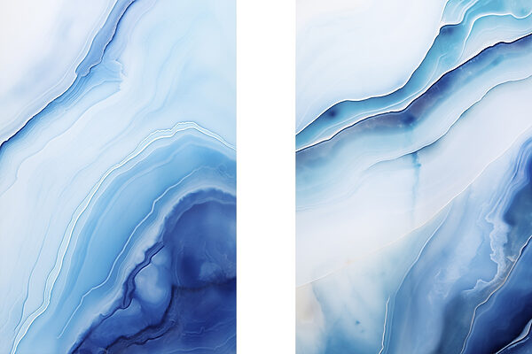 Flowing waves of deep blue hues