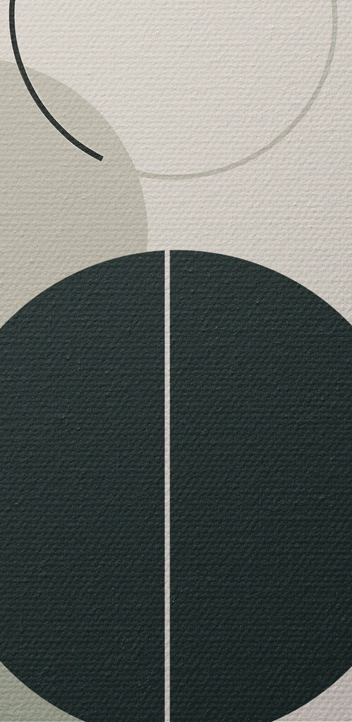 Couple of art pieces of circles and lines