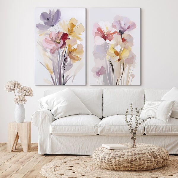 Painting of flowers on a white background