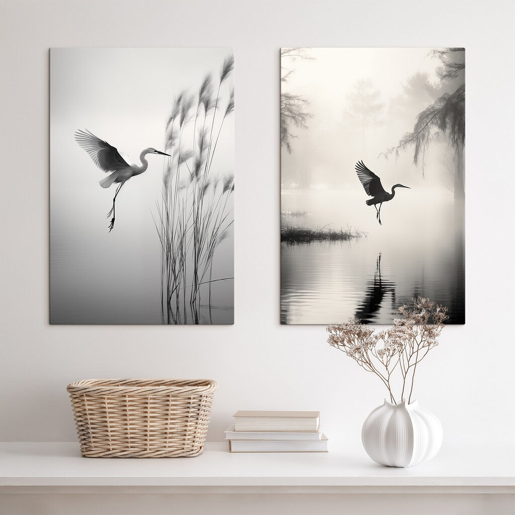 Bird flying over water