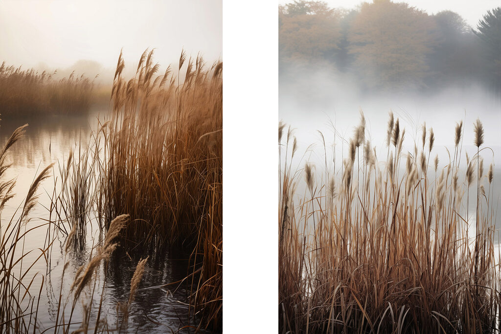 Lake with tall grass