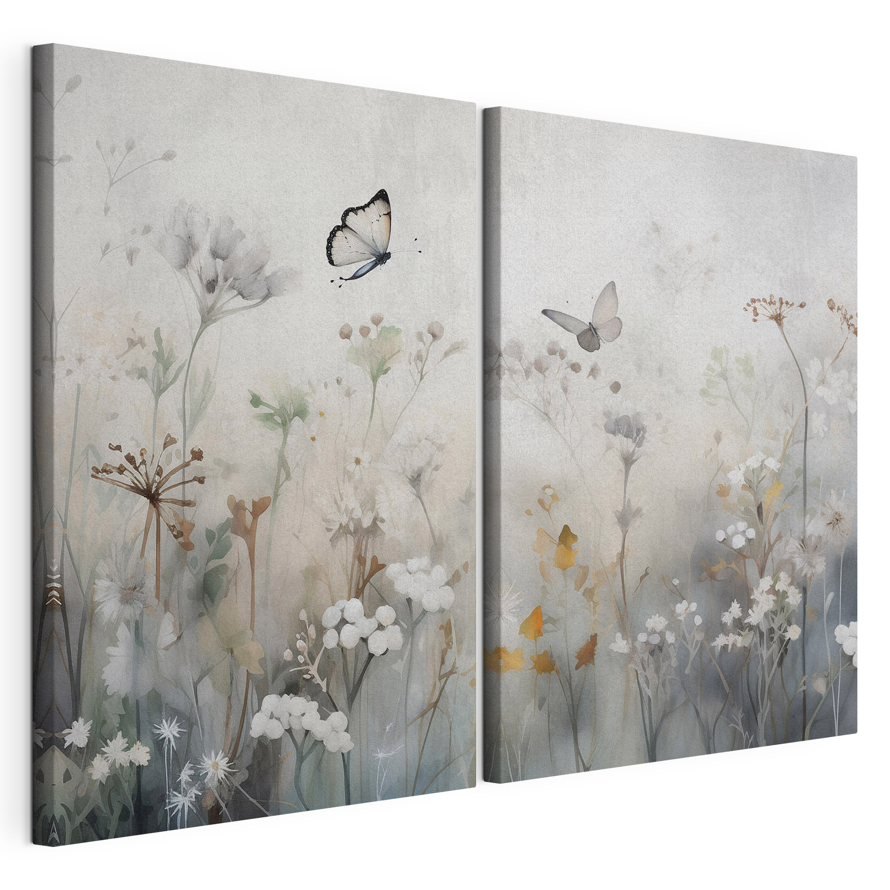 Painting of flowers and butterflies
