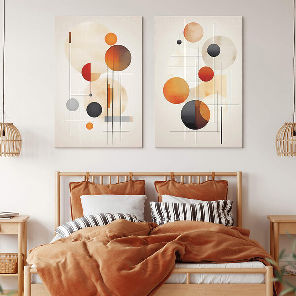 Couple of images of circles and lines