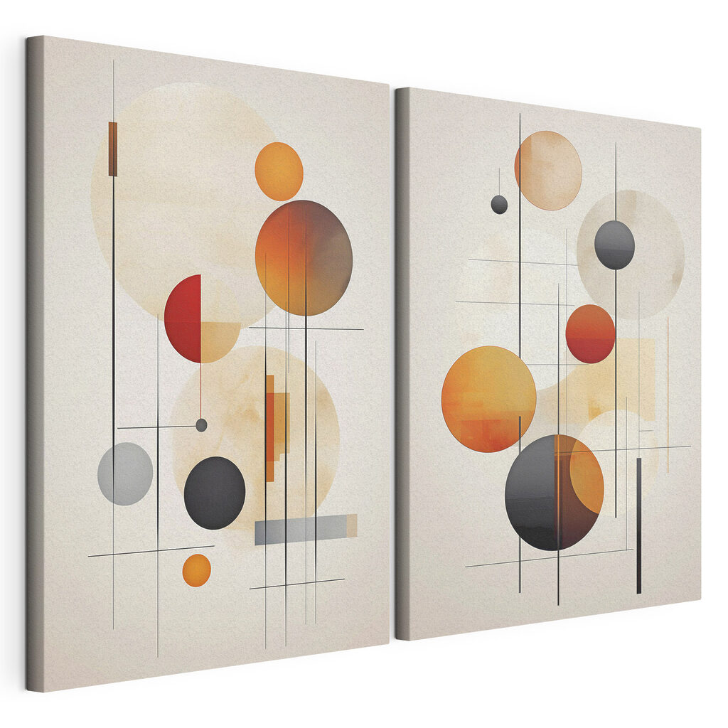 Couple of images of circles and lines