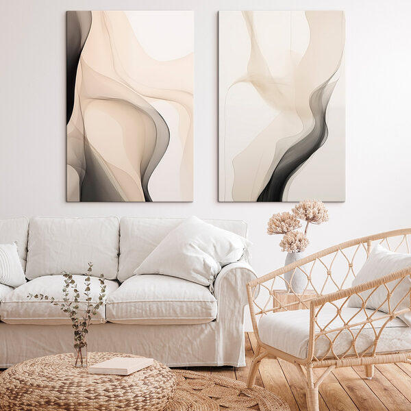Fluid forms gracefully intertwine and blend