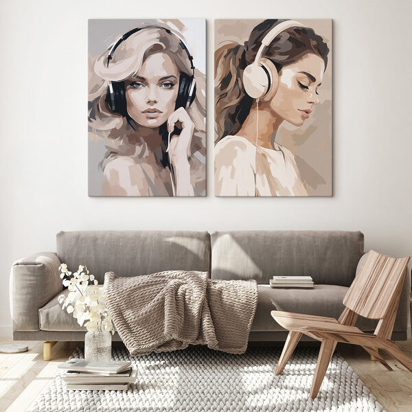 Woman wearing headphones