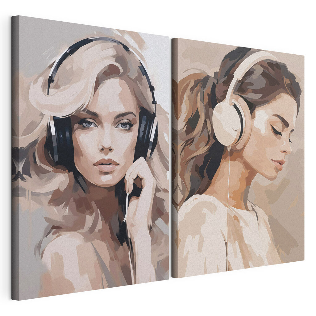 Woman wearing headphones