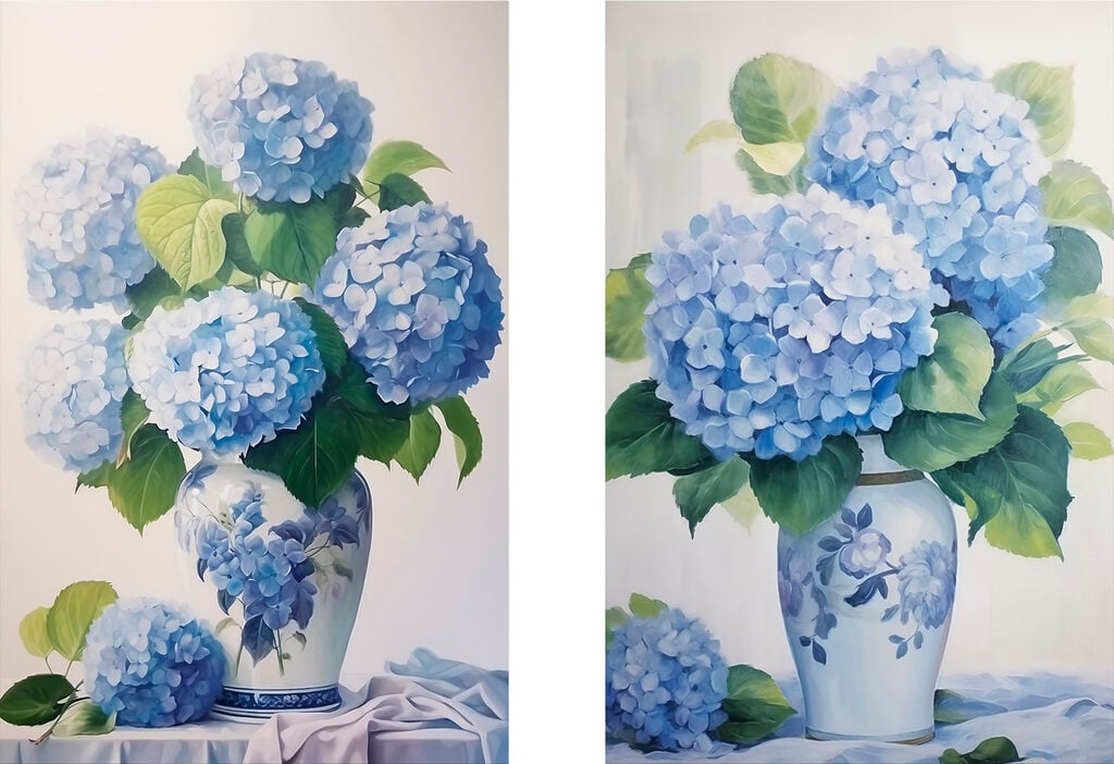 Painting of flowers in a vase