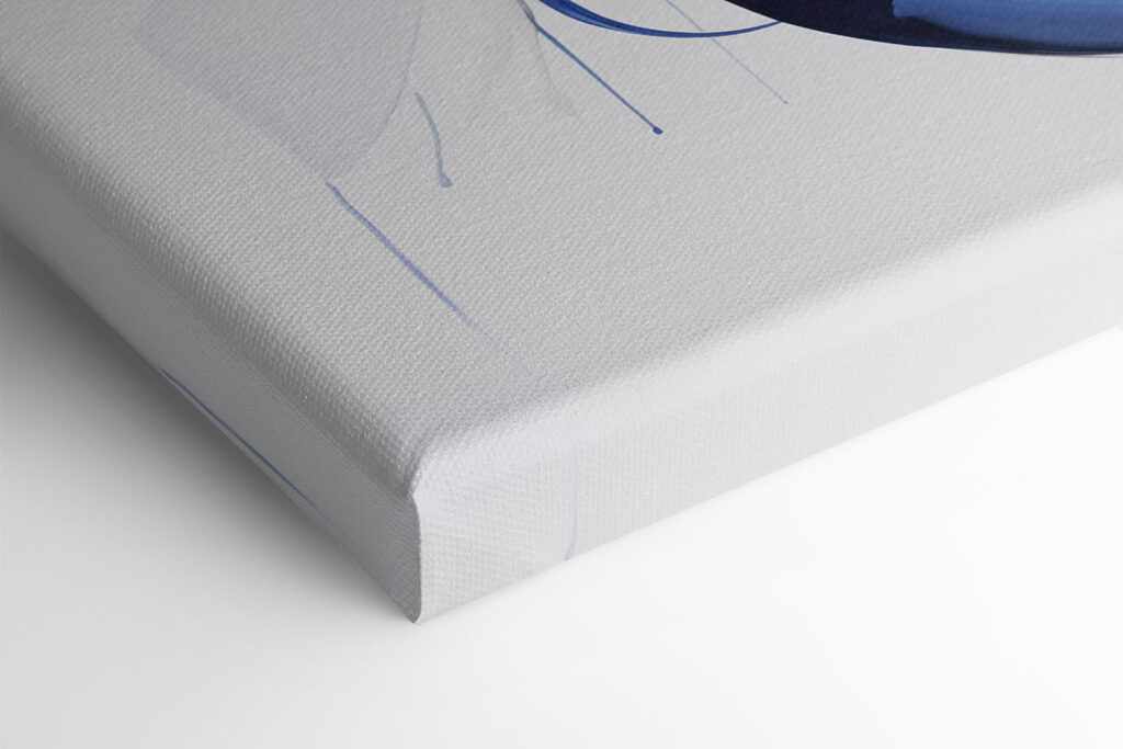 Two images of blue paint