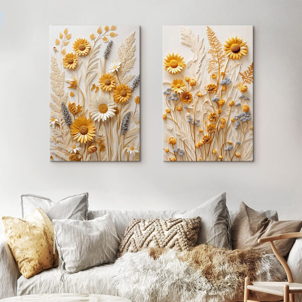 Collage of flowers and leaves