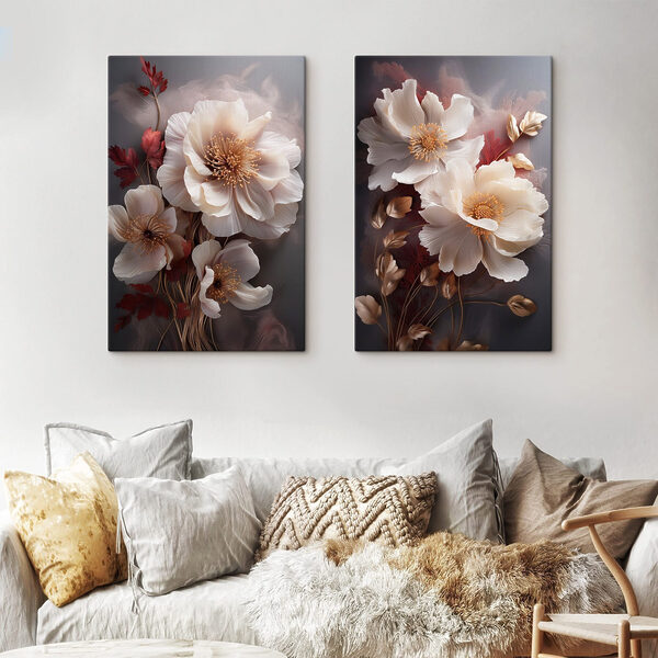 - Elegant blooms in gentle hues