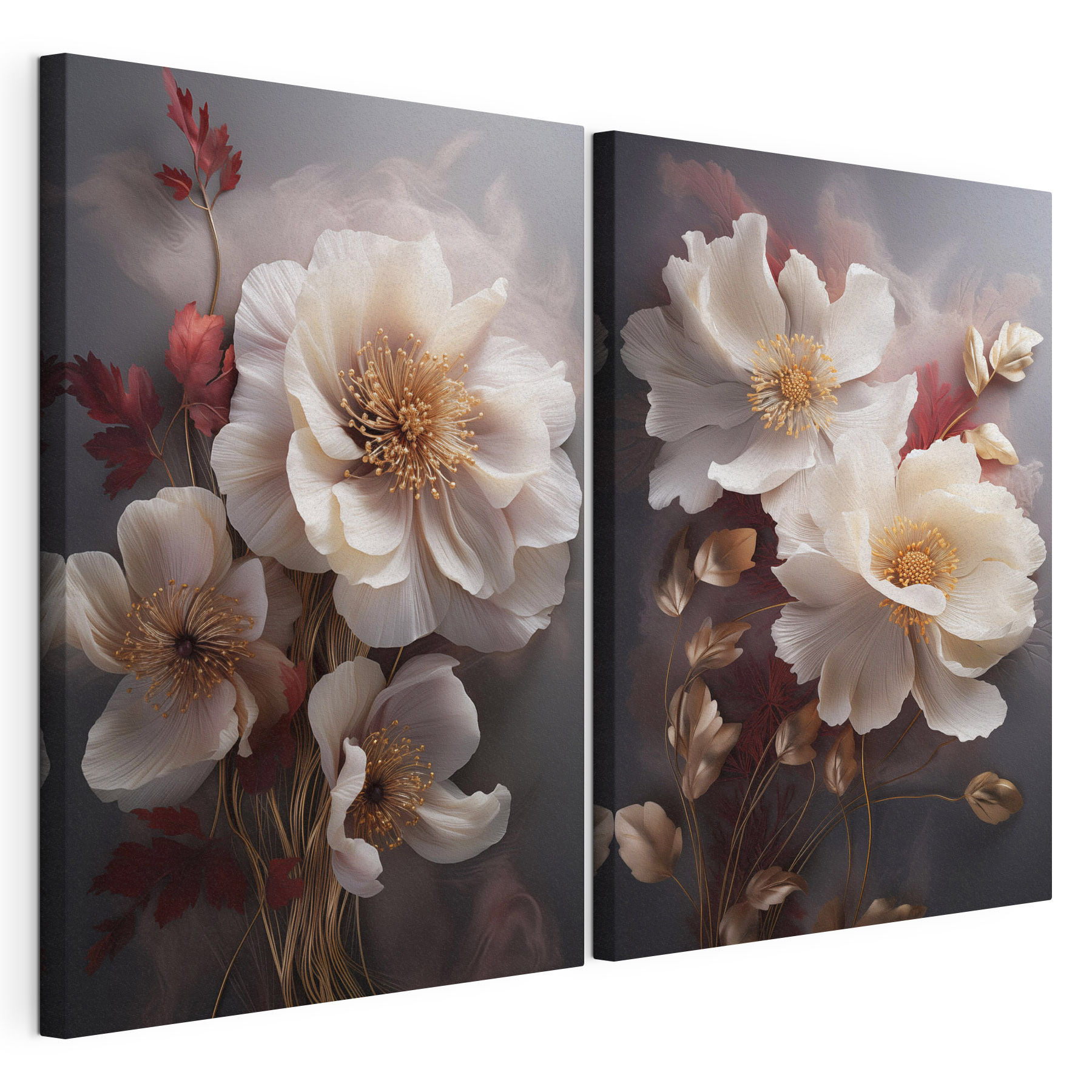 - Elegant blooms in gentle hues