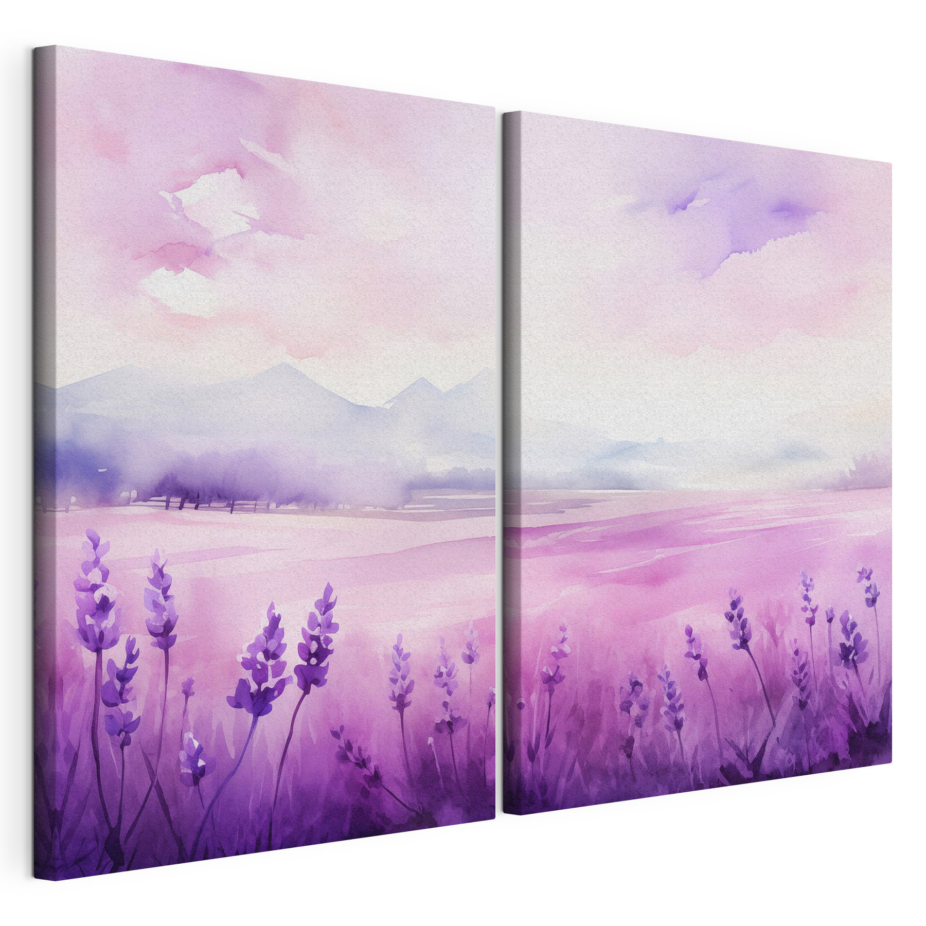 Painting of a lavender field