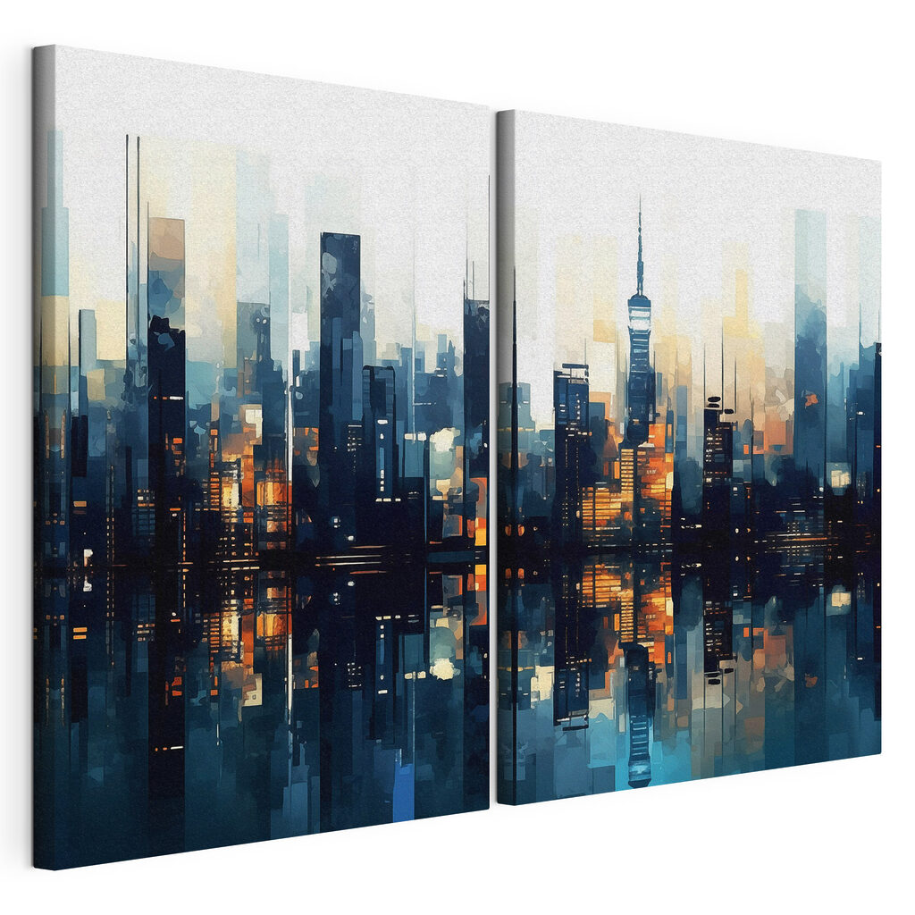 City skyline with a reflection of the water