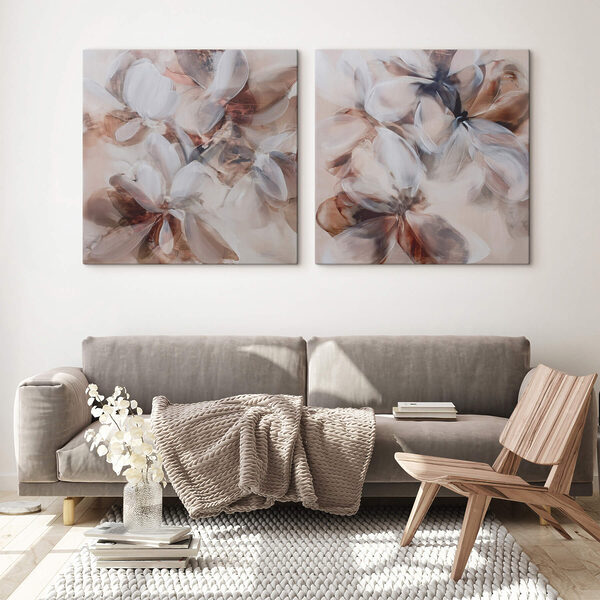 Painting of flowers on canvas