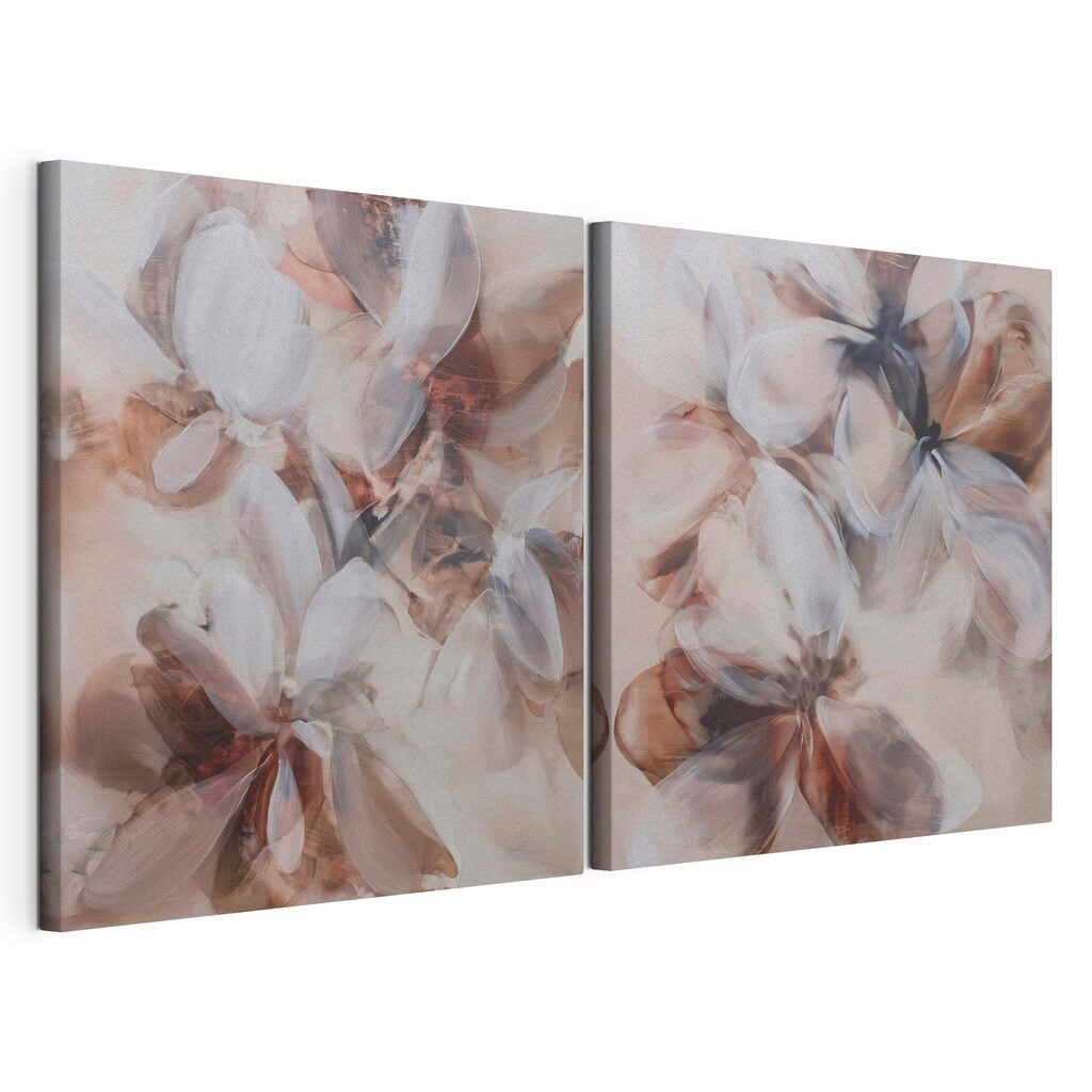 Painting of flowers on canvas