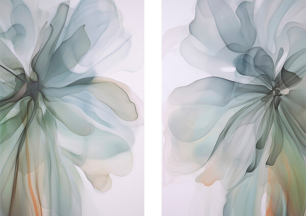 Soft, fluid blossoms in gentle colors
