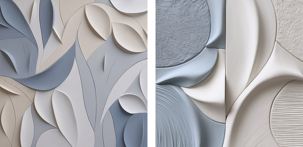 Soft curves in soothing color palette