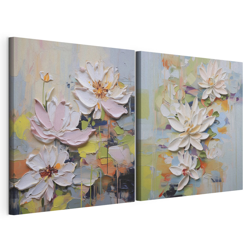 - Elegant blooms in soft pastel hues