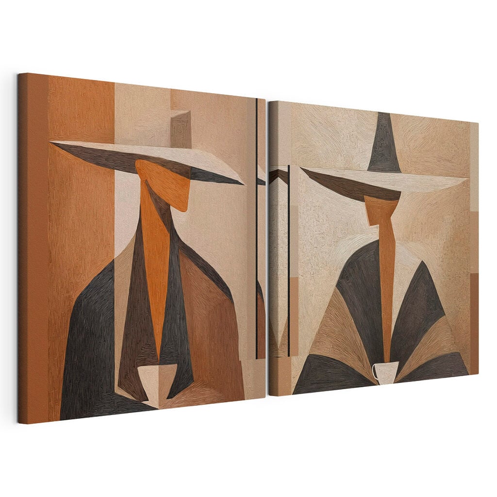 Collage of a woman in a hat