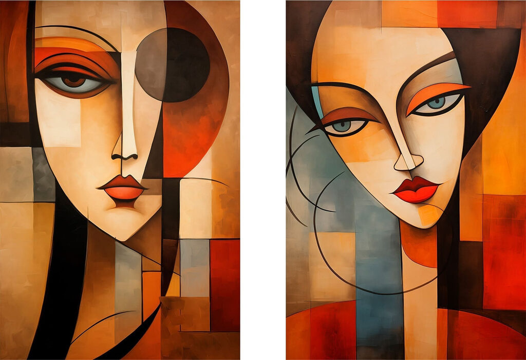 Collage of two paintings