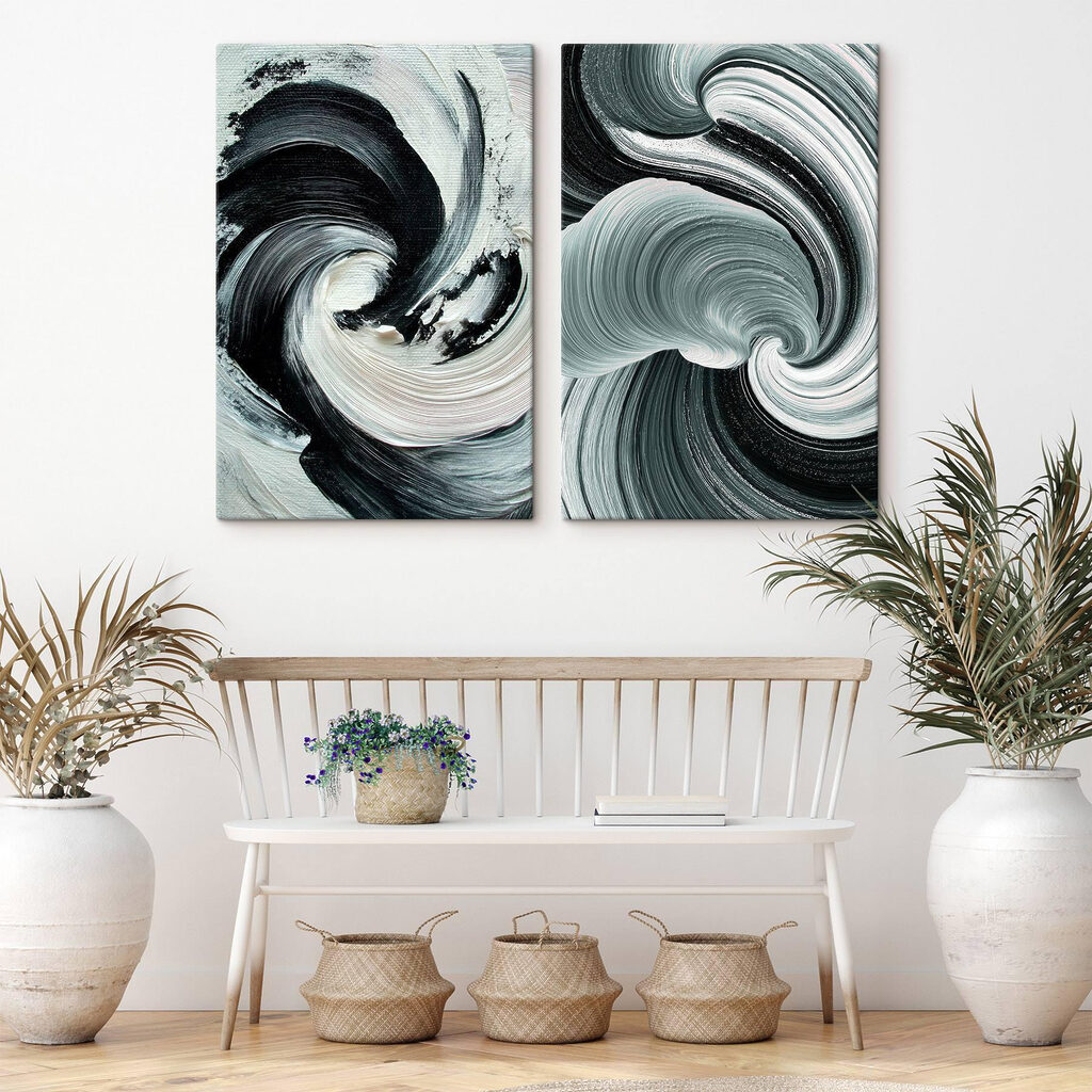 Dynamic swirls of monochrome colors