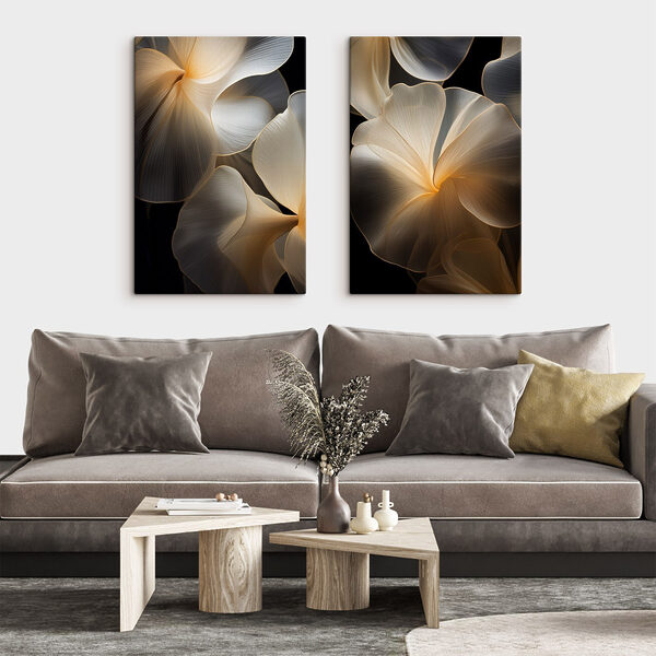 Delicate floral shapes in soft hues