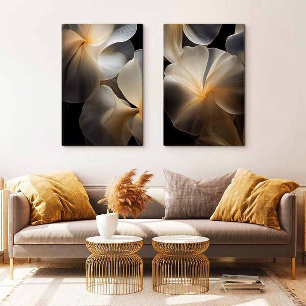 Delicate floral shapes in soft hues