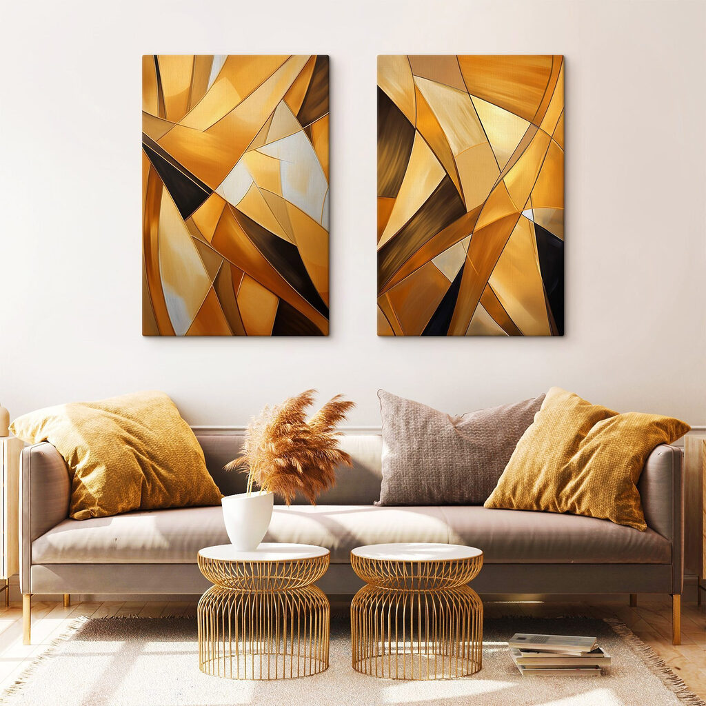 Dynamic shapes in warm tones