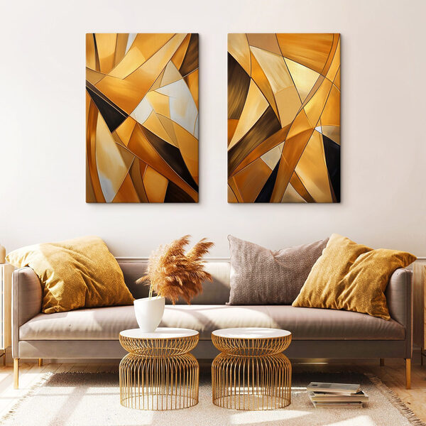 Dynamic shapes in warm tones