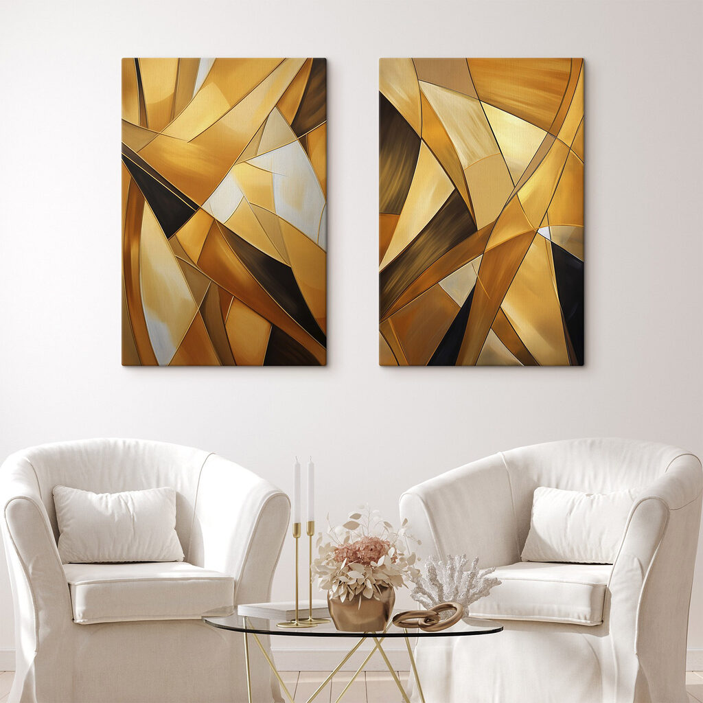 Dynamic shapes in warm tones