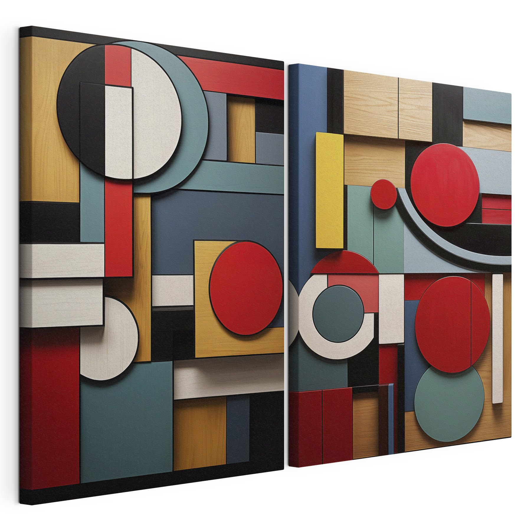 Collage of different colored shapes