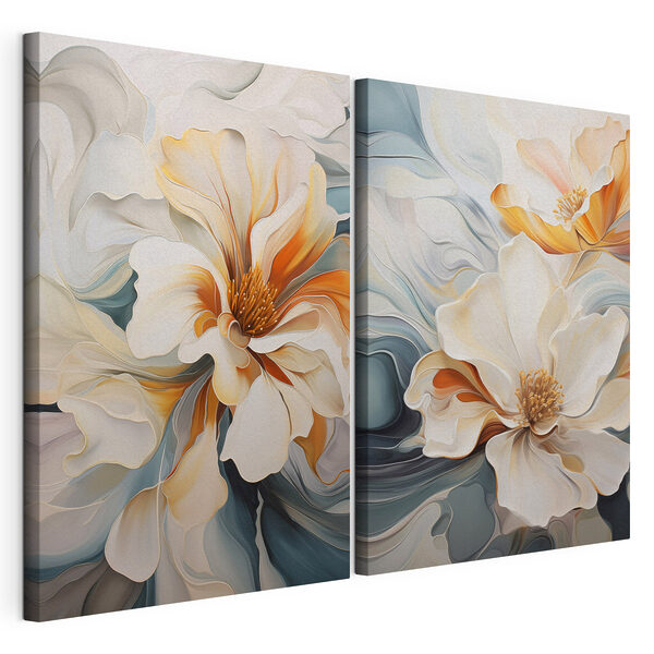 Moduláris vászonnyomat Lágy árnyalatú, lebegő szirmok