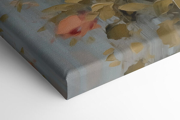Painting of flowers on canvas