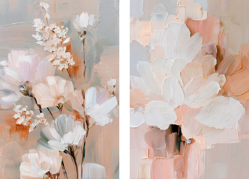 Delicate blooms in soft, warm tones