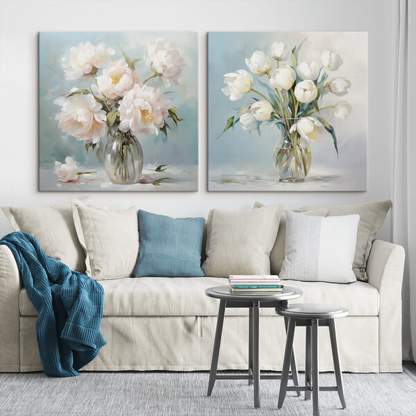 Painting of flowers in a vase