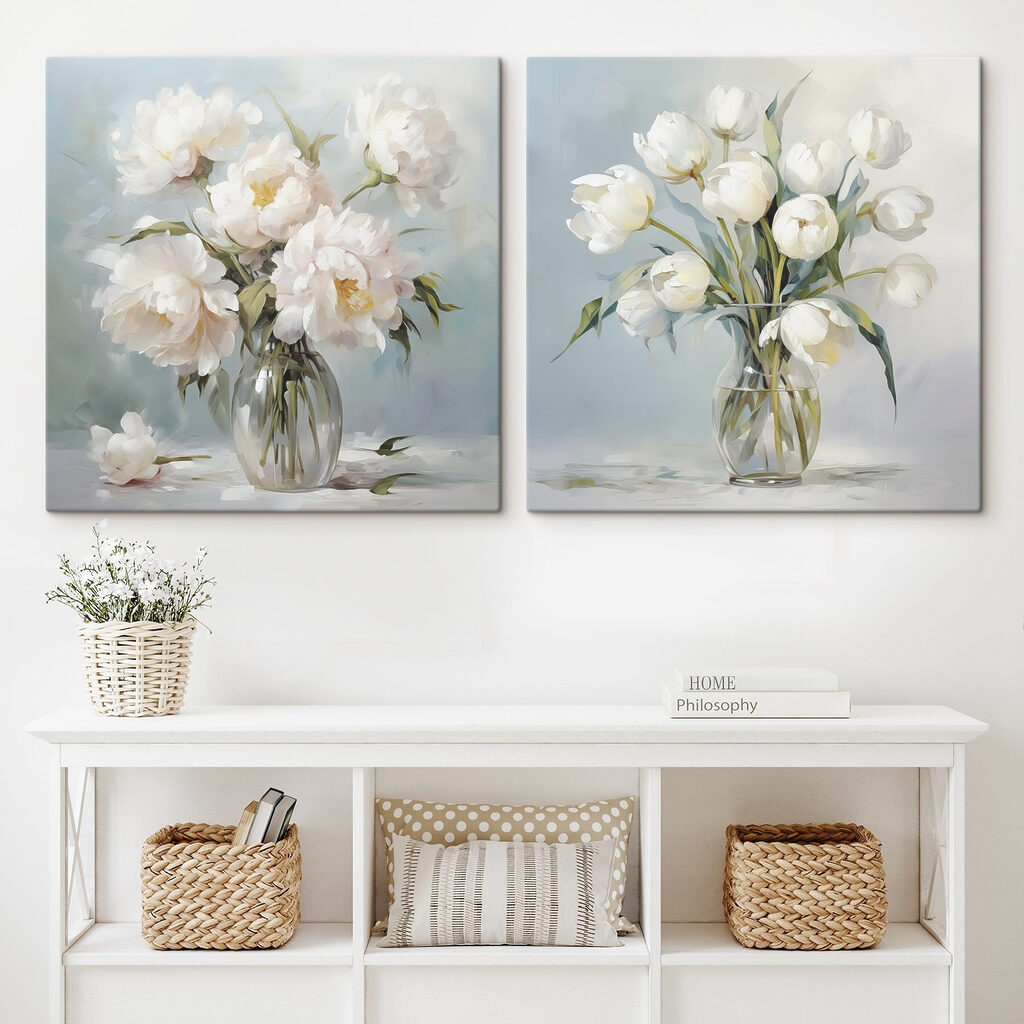 Painting of flowers in a vase