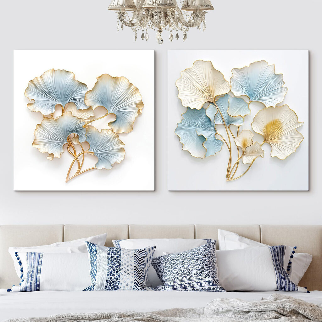 Delicate leaves in soothing colors