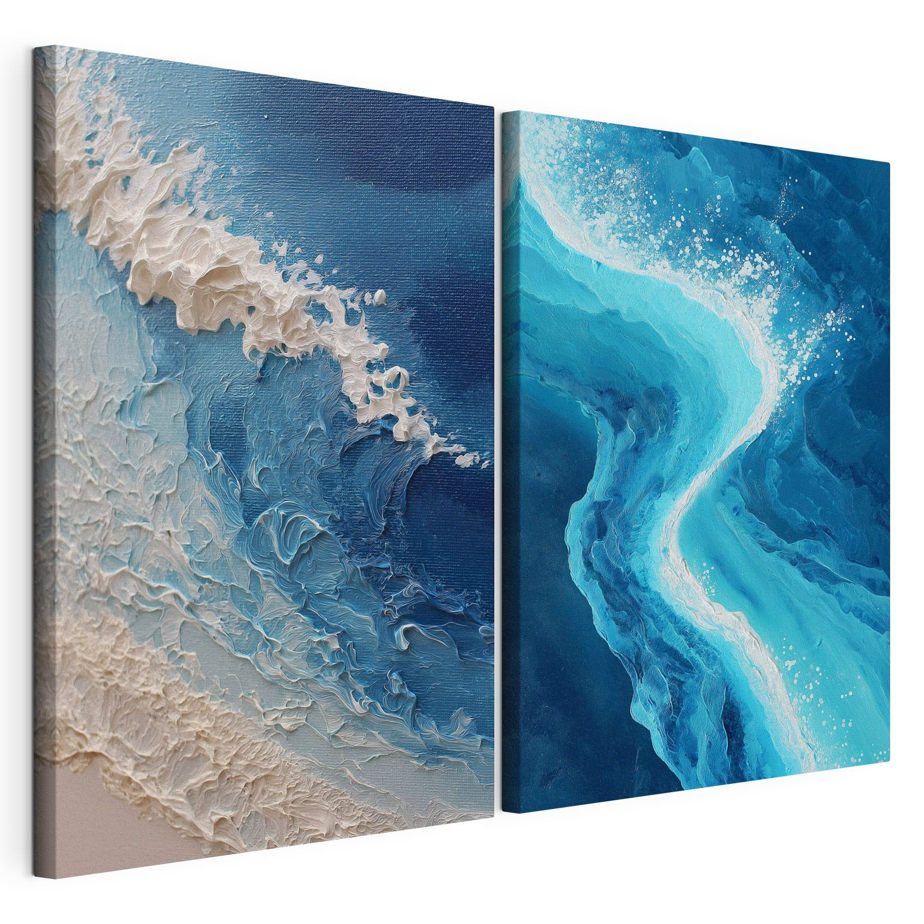 Flowing waves in serene blues