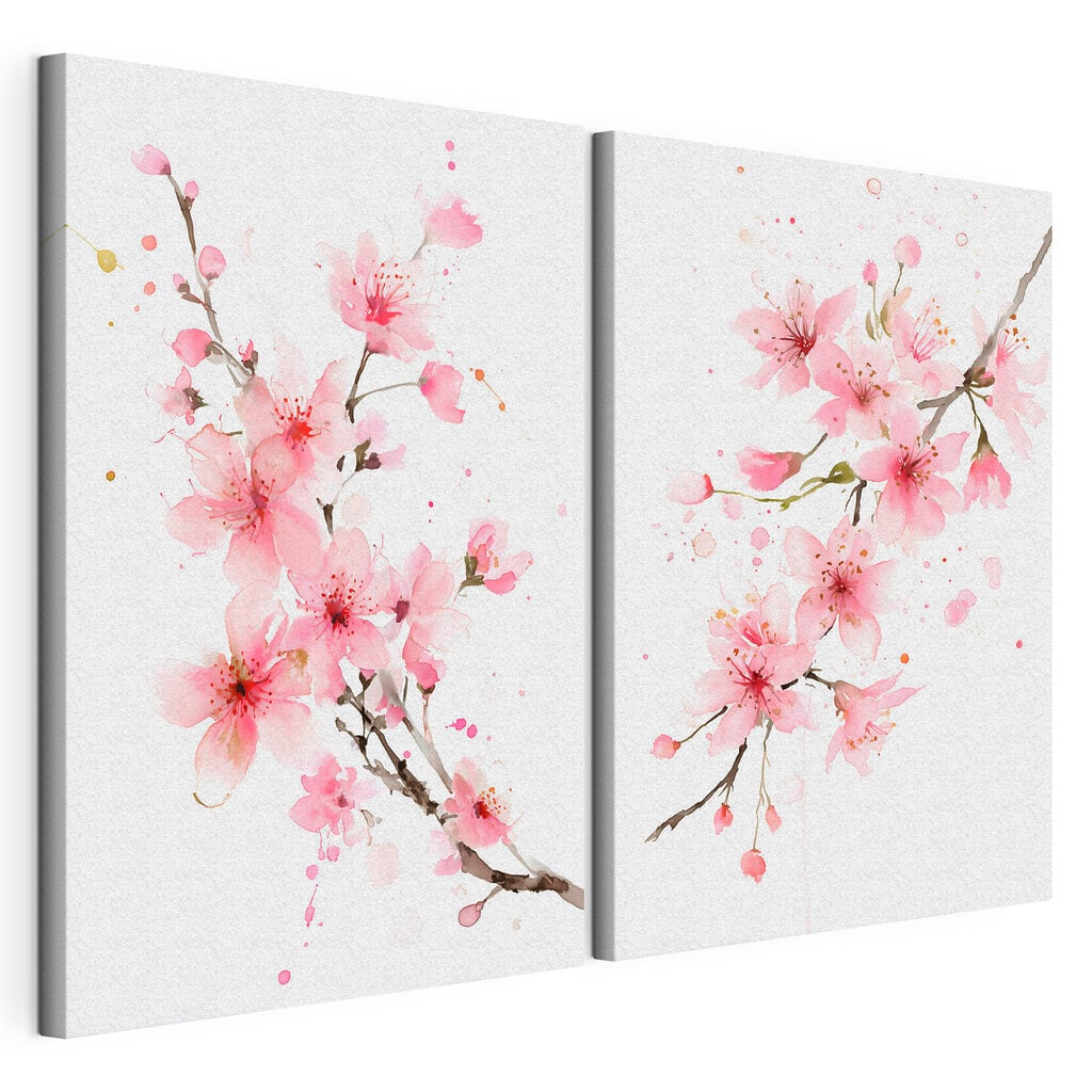 Watercolor of pink flowers