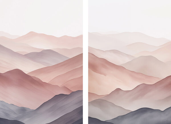 Screenshot of a painting of a mountain range