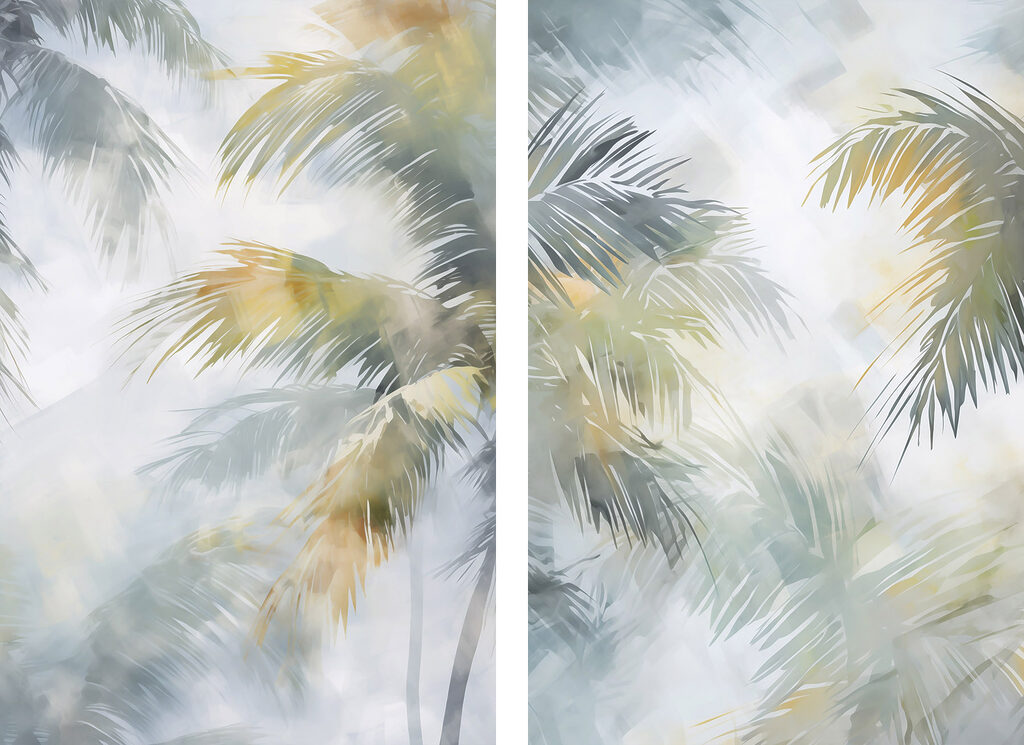 Palm trees in the sky
