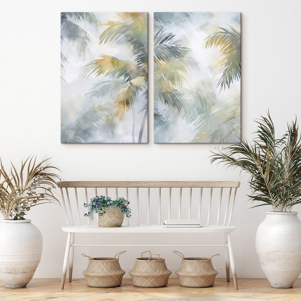 Palm trees in the sky