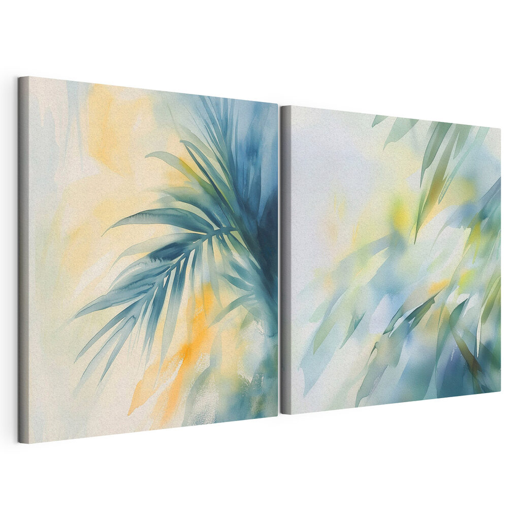 Watercolor painting of leaves