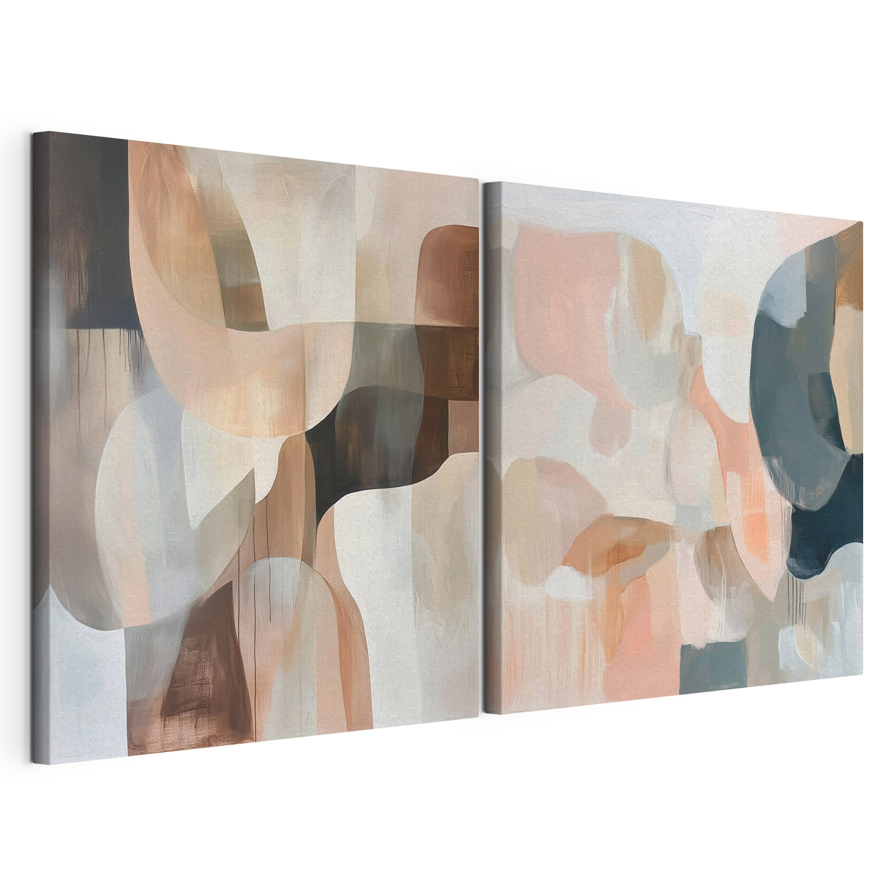 Two paintings of different colors