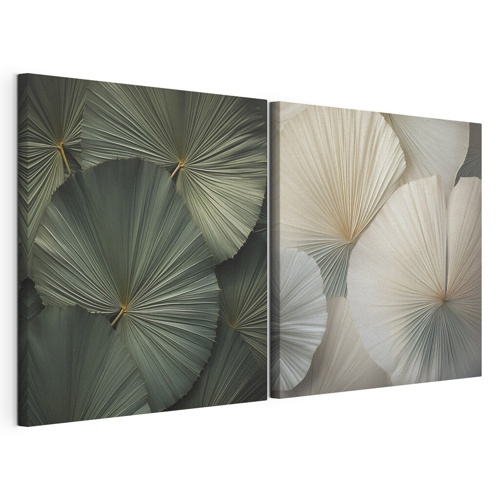 - Intricate fans in soft colors