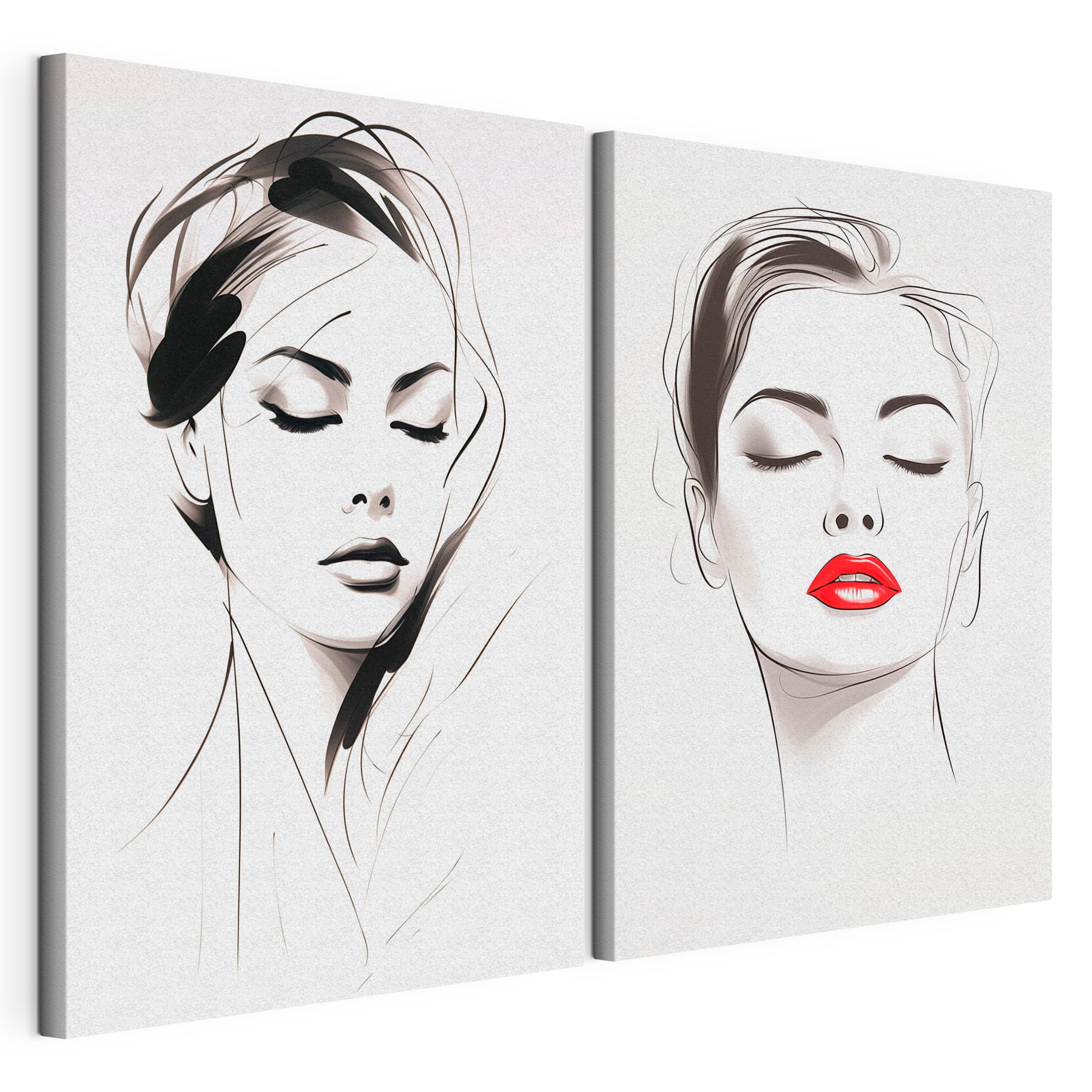 Woman's face with red lips