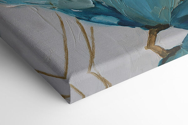 Vibrant blossoms in soft blue hues